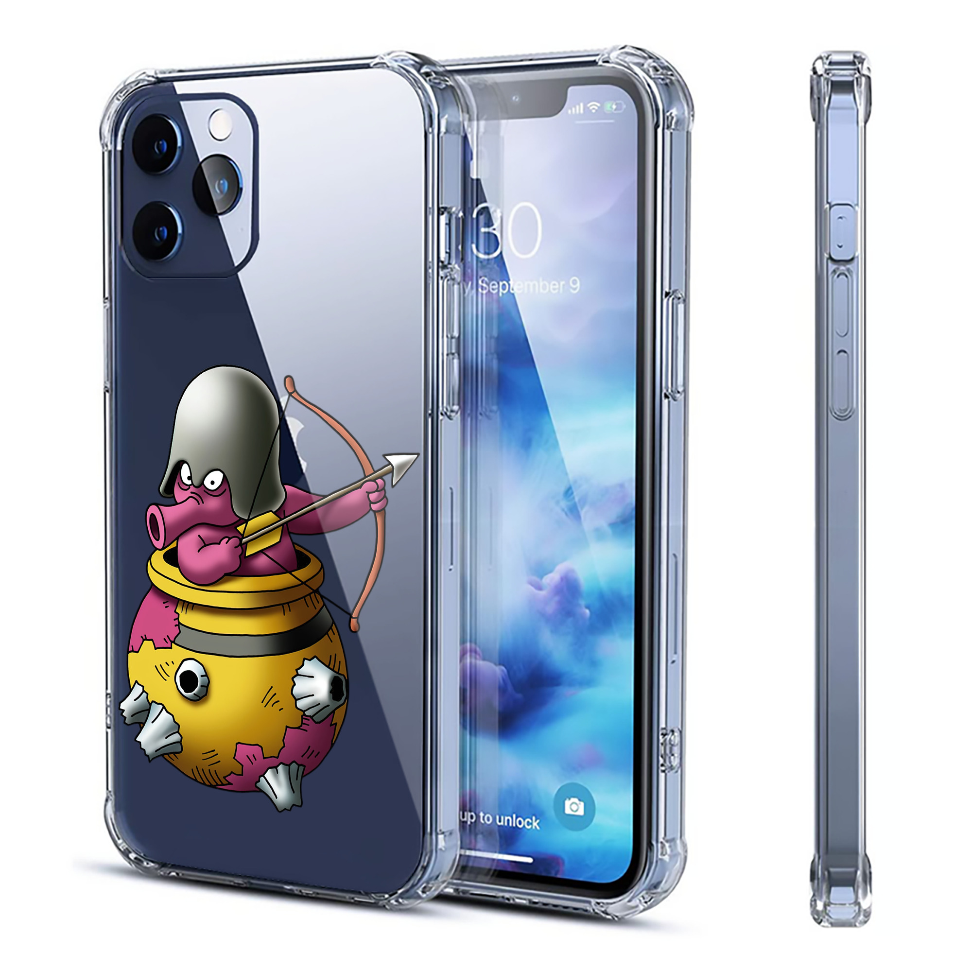 （画像用） ドラゴンクエスト Doragon Kuesuto Dragon Quest 【iPhone 12シリーズ対応】透明スマホケース（クリアソフトケース）
